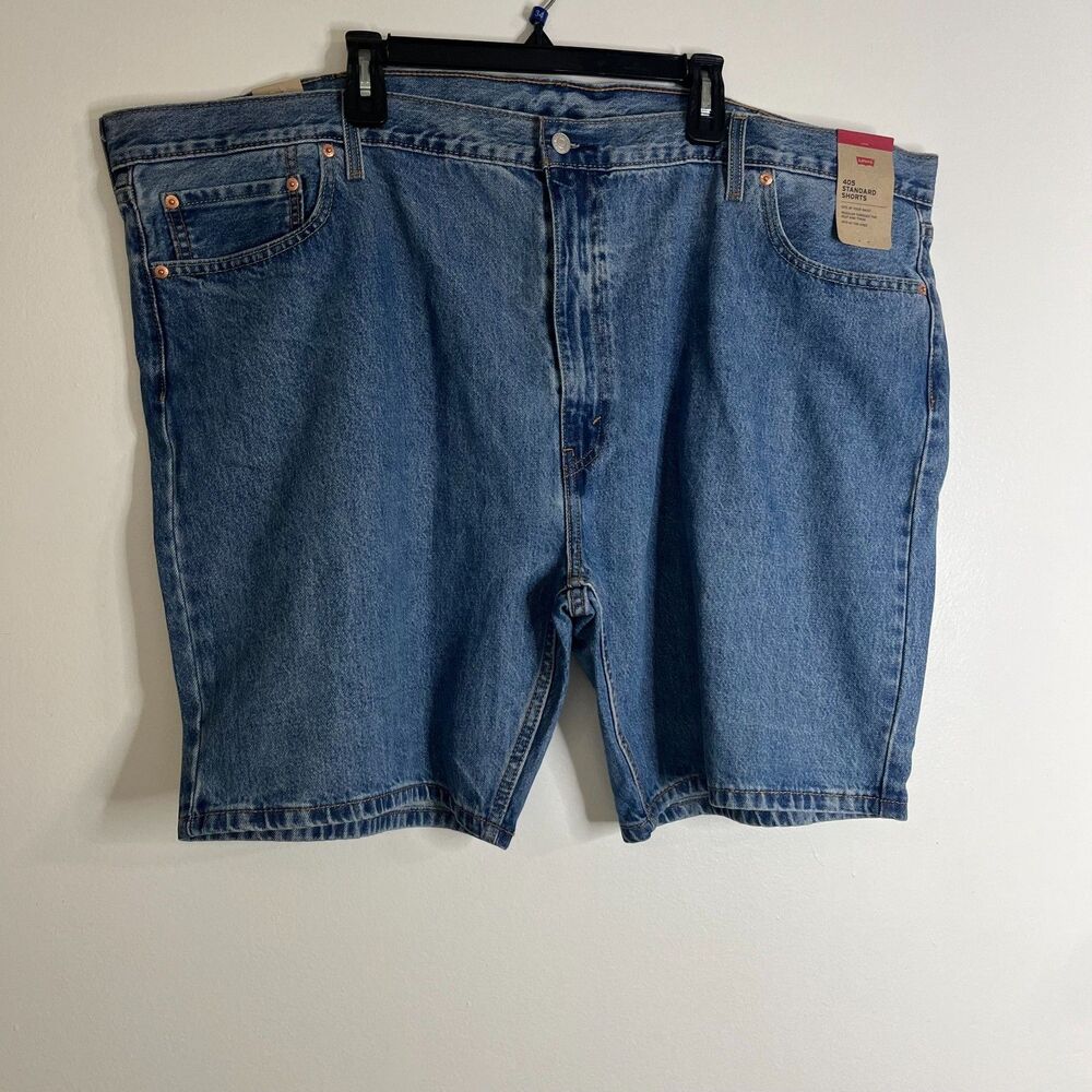 Levis Mens 405 Standard Shorts Plus 52 Blue Denim Jean 100% Cotton 9" Inseam NWT